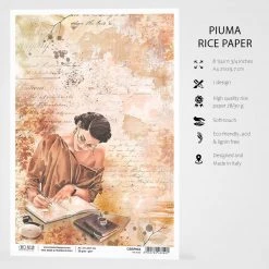 A4 Decoupage Rice Paper The Muse - A4 Rice Paper The Muse Ciao Bella Collection