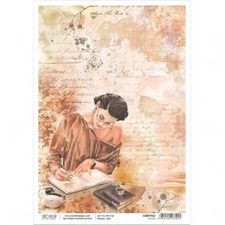 A4 Decoupage Rice Paper The Muse - A4 Rice Paper The Muse Ciao Bella Collection