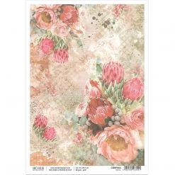 Protea - A4 Rice Paper The Muse Ciao Bella Collection A4 Decoupage Rice Paper