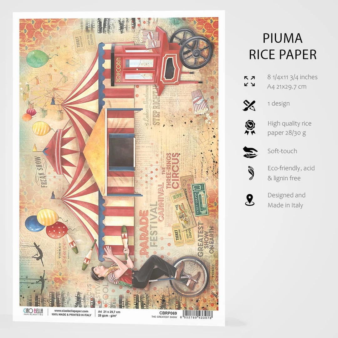 The Greatest Show - A4 Rice Paper The Greatest Show Ciao Bella Collection 4 The Greatest Show - A4 Rice Paper The Greatest Show Ciao Bella Collection