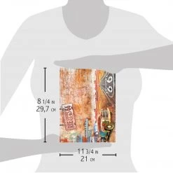 A4 Decoupage Rice Paper Route 66 - A4 Rice Paper Collateral Rust Ciao Bella Collection