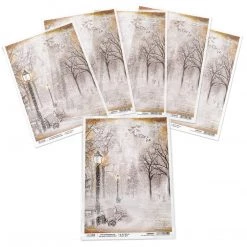 The First Fall Of Snow - A4 Rice Paper Snow And The City Ciao Bella Collection A4 Decoupage Rice Paper