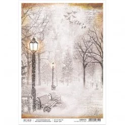 The First Fall Of Snow - A4 Rice Paper Snow And The City Ciao Bella Collection A4 Decoupage Rice Paper