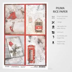 A4 Decoupage Rice Paper Snow And The City Cards - A4 Rice Paper Snow And The City Ciao Bella Collection