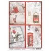 A4 Decoupage Rice Paper Snow And The City Cards - A4 Rice Paper Snow And The City Ciao Bella Collection