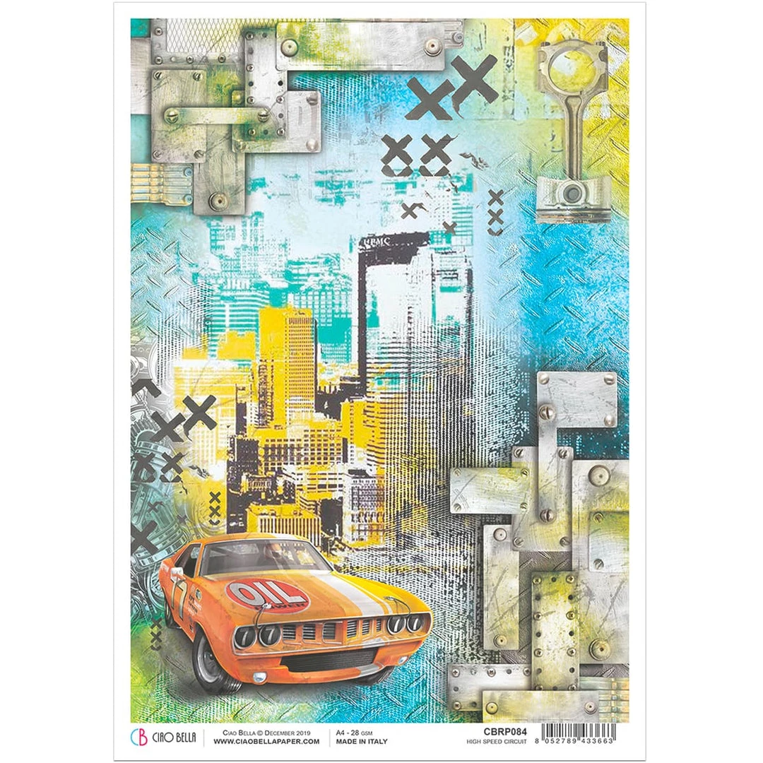 High Speed Circuit - A4 Rice Paper Start Your Engines Ciao Bella Collection A4 Decoupage Rice Paper 3 High Speed Circuit - A4 Rice Paper Start Your Engines Ciao Bella Collection A4 Decoupage Rice Paper