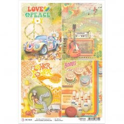 70's Cards - A4 Rice Paper The Seventies Ciao Bella Collection