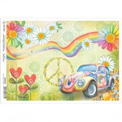 Give Peace A Chance - A4 Rice Paper The Seventies Ciao Bella Collection
