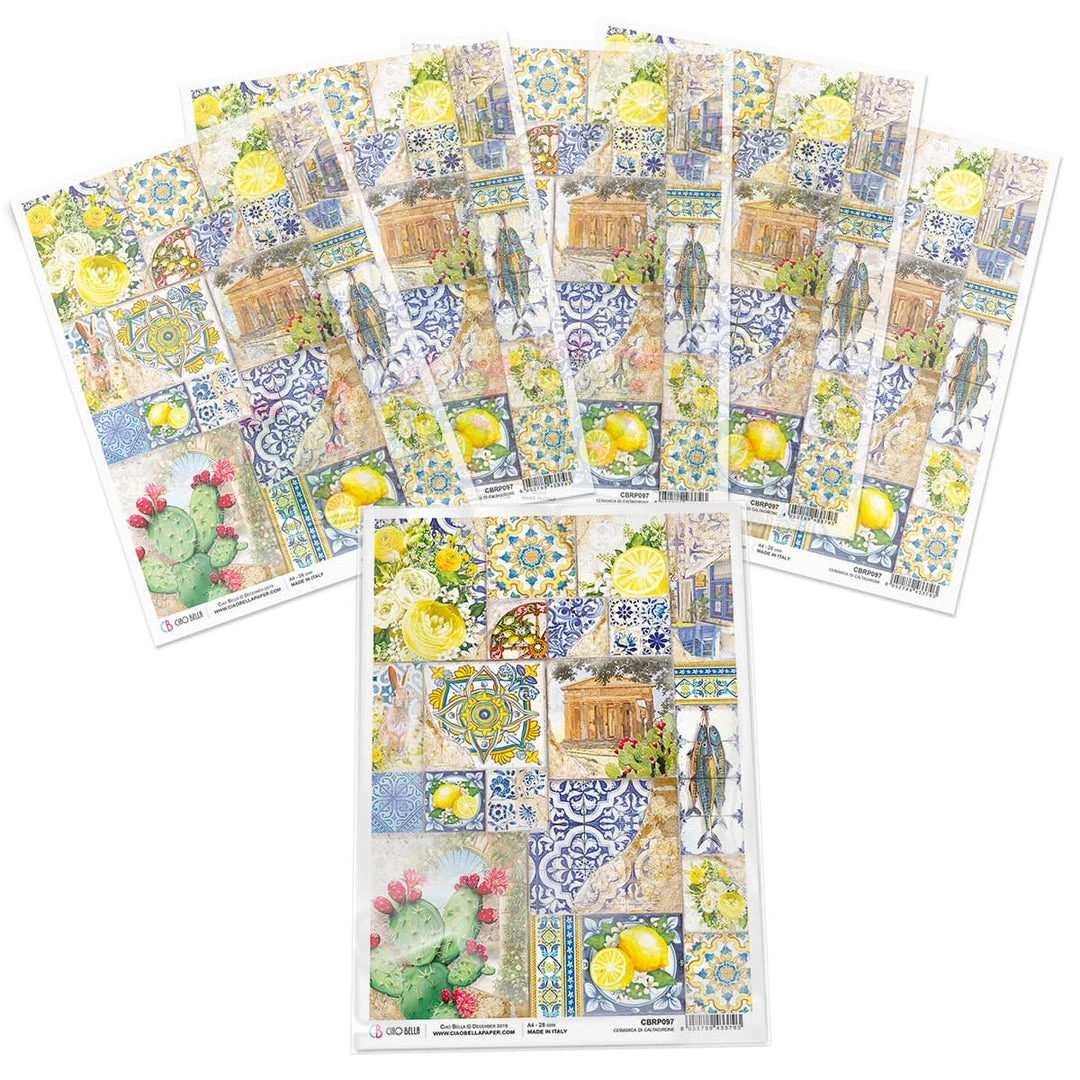 Ceramica Di Caltagirone - A4 Rice Paper Sicilia Ciao Bella Collection A4 Decoupage Rice Paper 5 Ceramica Di Caltagirone - A4 Rice Paper Sicilia Ciao Bella Collection A4 Decoupage Rice Paper