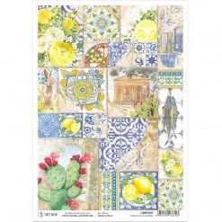 Ceramica Di Caltagirone - A4 Rice Paper Sicilia Ciao Bella Collection A4 Decoupage Rice Paper
