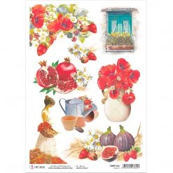 A4 Decoupage Rice Paper Harvest - A4 Rice Paper Under The Tuscan Sun Ciao Bella Collection