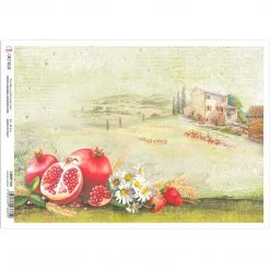 A4 Decoupage Rice Paper Tuscan Dream - A4 Rice Paper Under The Tuscan Sun Ciao Bella Collection