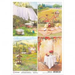 A4 Decoupage Rice Paper Tuscan Cards - A4 Rice Paper Under The Tuscan Sun Ciao Bella Collection