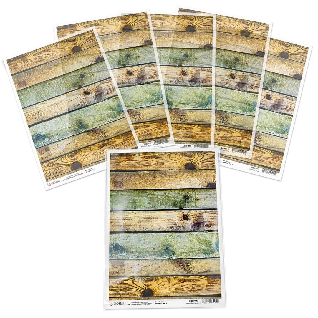 Industrial Wood - A4 Rice Paper Modern Times Ciao Bella Collection A4 Decoupage Rice Paper 5 Industrial Wood - A4 Rice Paper Modern Times Ciao Bella Collection A4 Decoupage Rice Paper