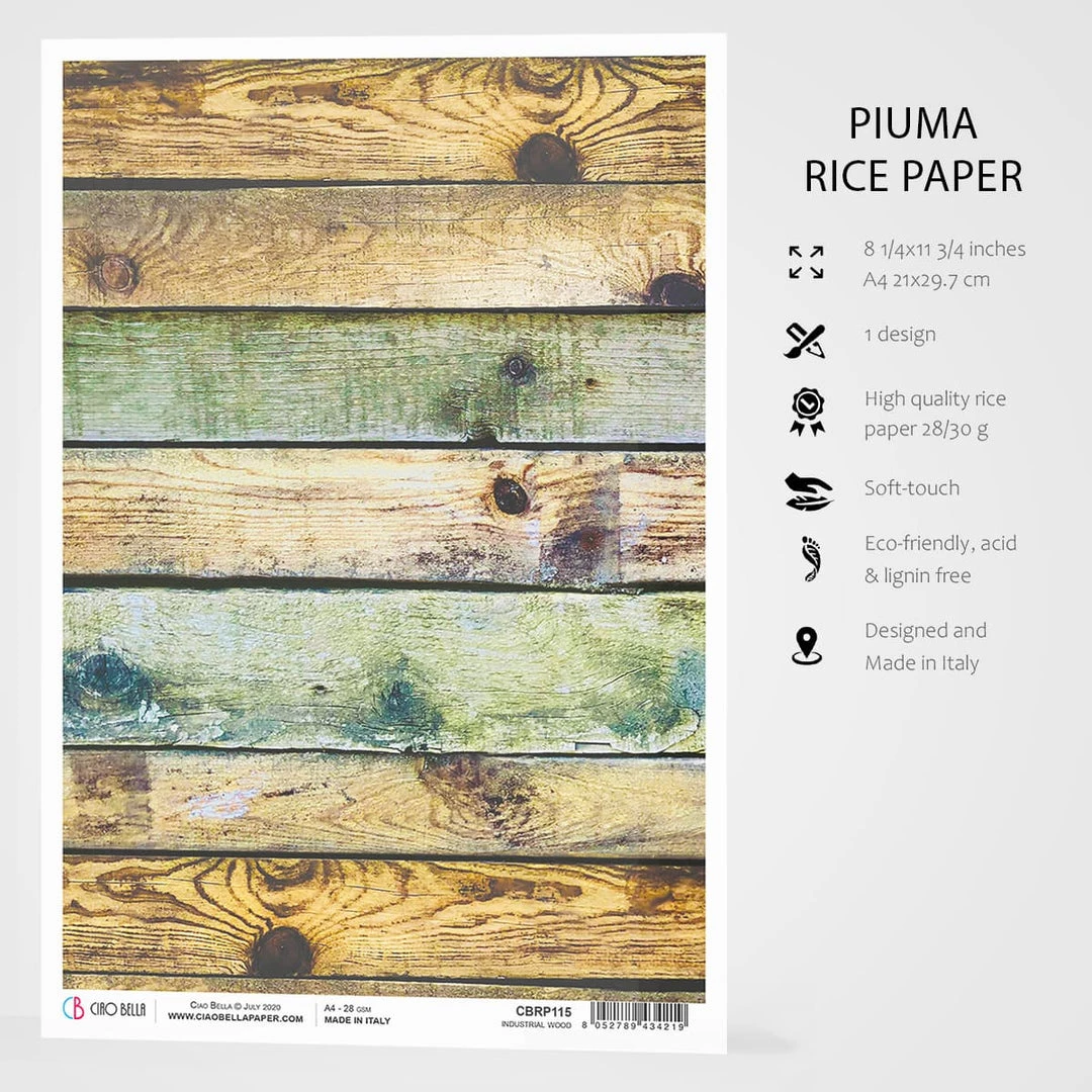 Industrial Wood - A4 Rice Paper Modern Times Ciao Bella Collection A4 Decoupage Rice Paper 4 Industrial Wood - A4 Rice Paper Modern Times Ciao Bella Collection A4 Decoupage Rice Paper