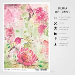 A4 Decoupage Rice Paper Hummingbird - A4 Rice Paper Microcosmos Ciao Bella Collection