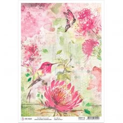 A4 Decoupage Rice Paper Hummingbird - A4 Rice Paper Microcosmos Ciao Bella Collection