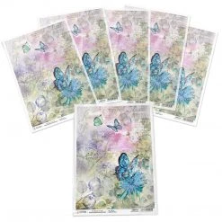 A4 Decoupage Rice Paper Blue Butterfly - A4 Rice Paper Microcosmos Ciao Bella Collection