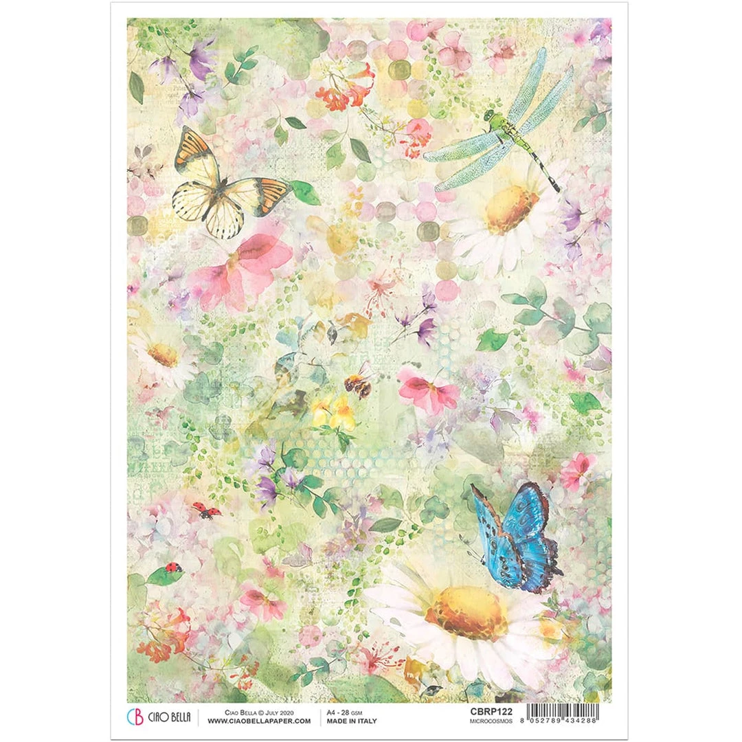 Microcosmos - A4 Rice Paper Microcosmos Ciao Bella Collection A4 Decoupage Rice Paper 3 Microcosmos - A4 Rice Paper Microcosmos Ciao Bella Collection A4 Decoupage Rice Paper