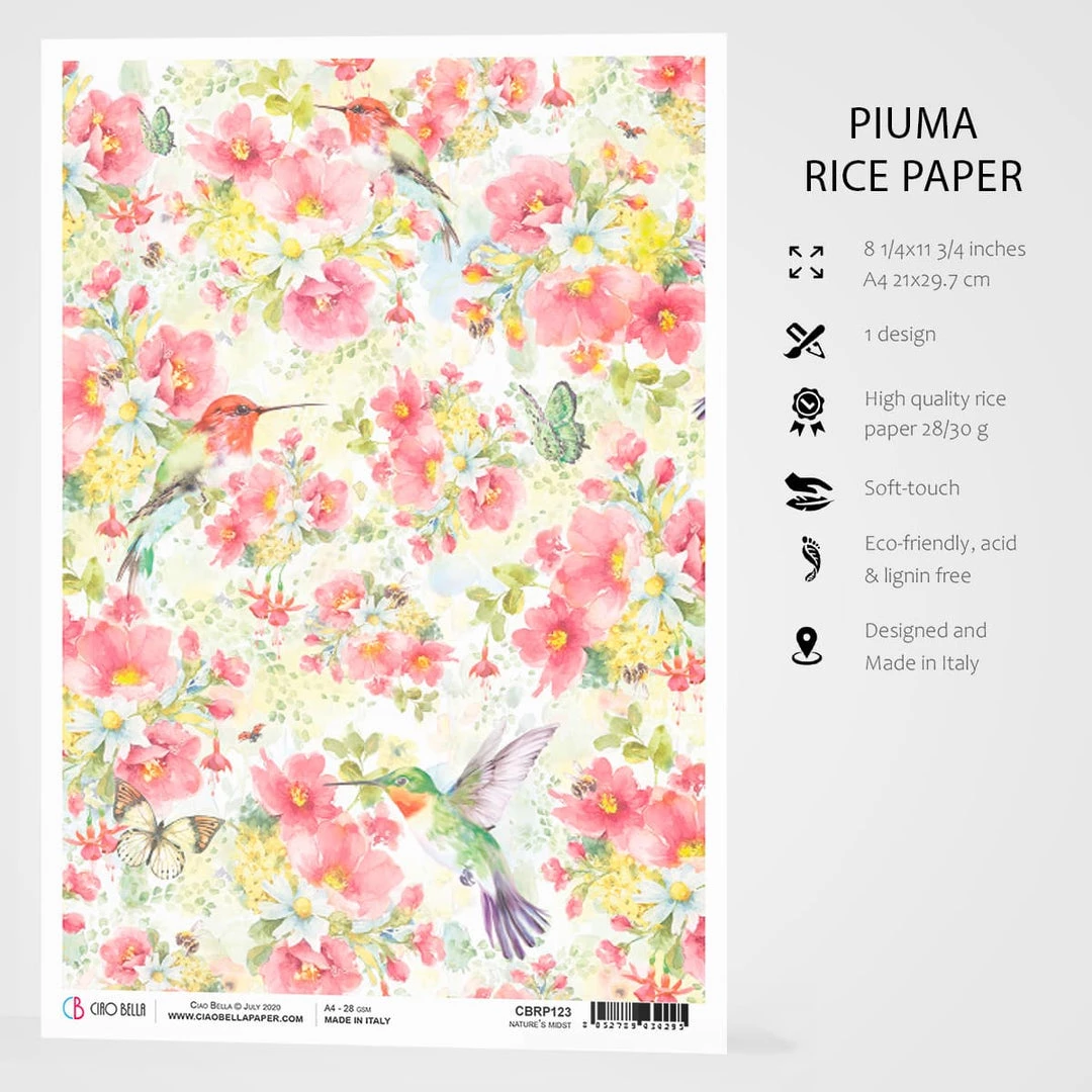 Nature's Midst - A4 Rice Paper Microcosmos Ciao Bella Collection 4 Nature's Midst - A4 Rice Paper Microcosmos Ciao Bella Collection