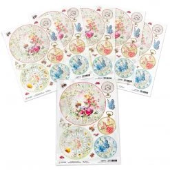 A4 Decoupage Rice Paper Microcosmos Clocks - A4 Rice Paper Microcosmos Ciao Bella Collection