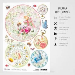 A4 Decoupage Rice Paper Microcosmos Clocks - A4 Rice Paper Microcosmos Ciao Bella Collection