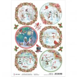 Northern Lights Medallions - A4 Rice Paper Northern Lights Ciao Bella Collection A4 Decoupage Rice Paper