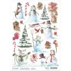 A4 Decoupage Rice Paper Snowmen - A4 Rice Paper Northern Lights Ciao Bella Collection