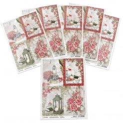 A4 Decoupage Rice Paper Frozen Roses Cards - A4 Rice Paper Frozen Roses Ciao Bella Collection