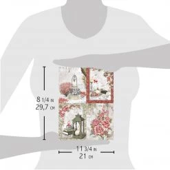 A4 Decoupage Rice Paper Frozen Roses Cards - A4 Rice Paper Frozen Roses Ciao Bella Collection