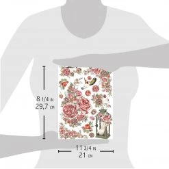 Frozen Roses - A4 Rice Paper Frozen Roses Ciao Bella Collection A4 Decoupage Rice Paper