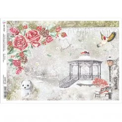 Frozen Garden - A4 Rice Paper Frozen Roses Ciao Bella Collection