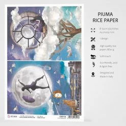 A4 Decoupage Rice Paper In The Moonlight - A4 Rice Paper Moon & Me Ciao Bella Collection