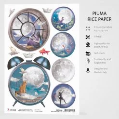 Moon & Me Alarm Clock - A4 Rice Paper Moon & Me Ciao Bella Collection A4 Decoupage Rice Paper