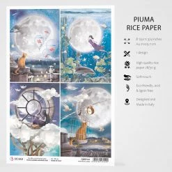 Moon & Me Cards - A4 Rice Paper Moon & Me Ciao Bella Collection A4 Decoupage Rice Paper 7 Moon & Me Cards - A4 Rice Paper Moon & Me Ciao Bella Collection A4 Decoupage Rice Paper