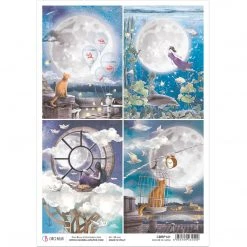 Moon & Me Cards - A4 Rice Paper Moon & Me Ciao Bella Collection A4 Decoupage Rice Paper