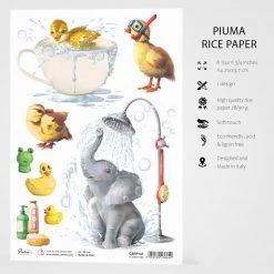 It's Bath Time - A4 Rice Paper My First Year Ciao Bella Collection A4 Decoupage Rice Paper