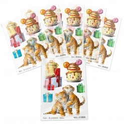 A4 Decoupage Rice Paper Party Time - A4 Rice Paper My First Year Ciao Bella Collection