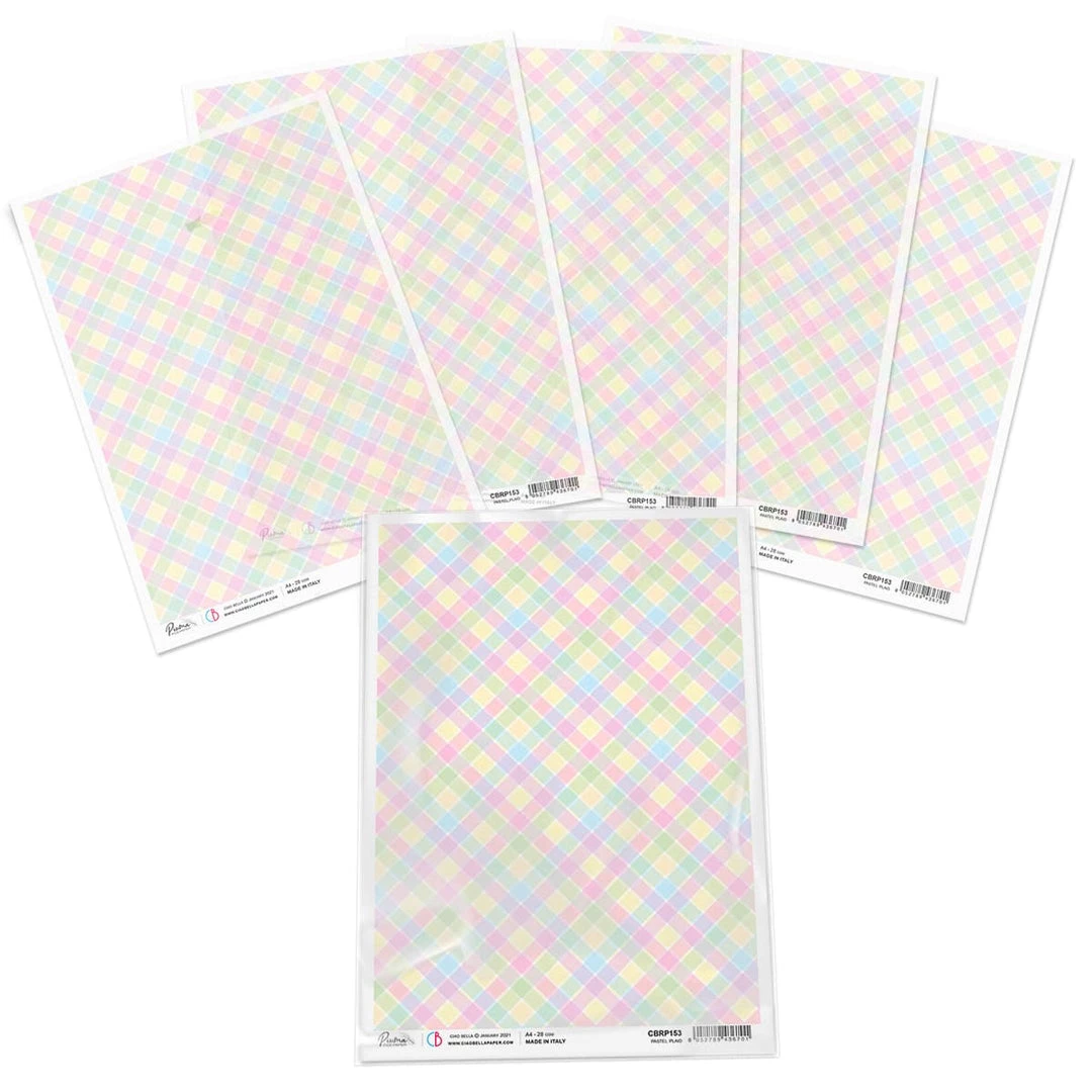 Pastel Plaid - A4 Rice Paper My First Year Ciao Bella Collection 5 Pastel Plaid - A4 Rice Paper My First Year Ciao Bella Collection