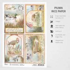 Delta Postcards - A4 Rice Paper Delta Ciao Bella Collection A4 Decoupage Rice Paper