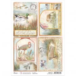 Delta Postcards - A4 Rice Paper Delta Ciao Bella Collection A4 Decoupage Rice Paper