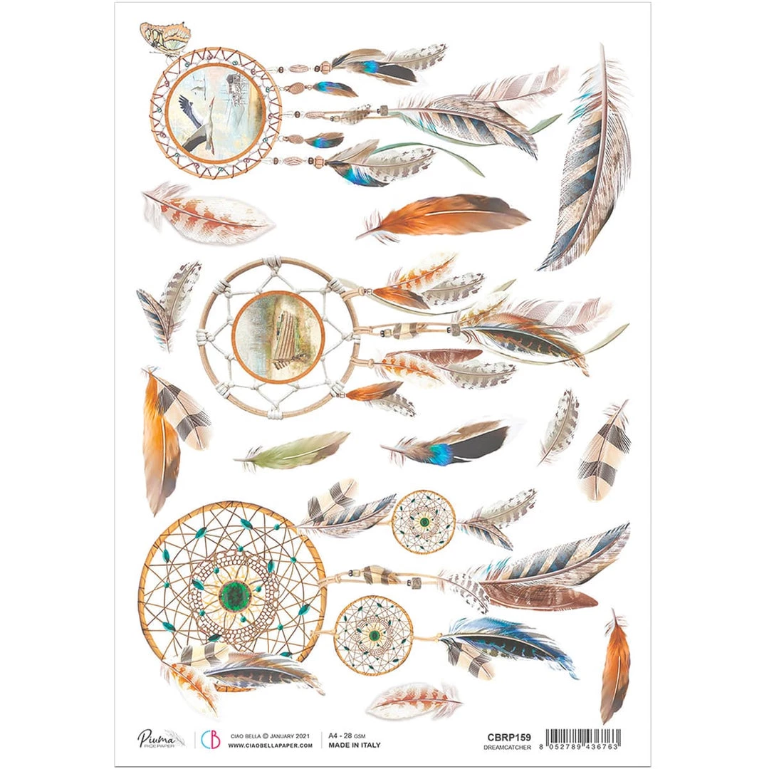 Dreamcatcher - A4 Rice Paper Delta Ciao Bella Collection 3 Dreamcatcher - A4 Rice Paper Delta Ciao Bella Collection