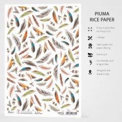 Feathers - A4 Rice Paper Delta Ciao Bella Collection A4 Decoupage Rice Paper