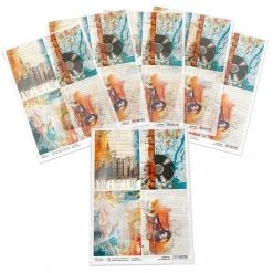 Blue Note Cards - A4 Rice Paper Blue Note Ciao Bella Collection