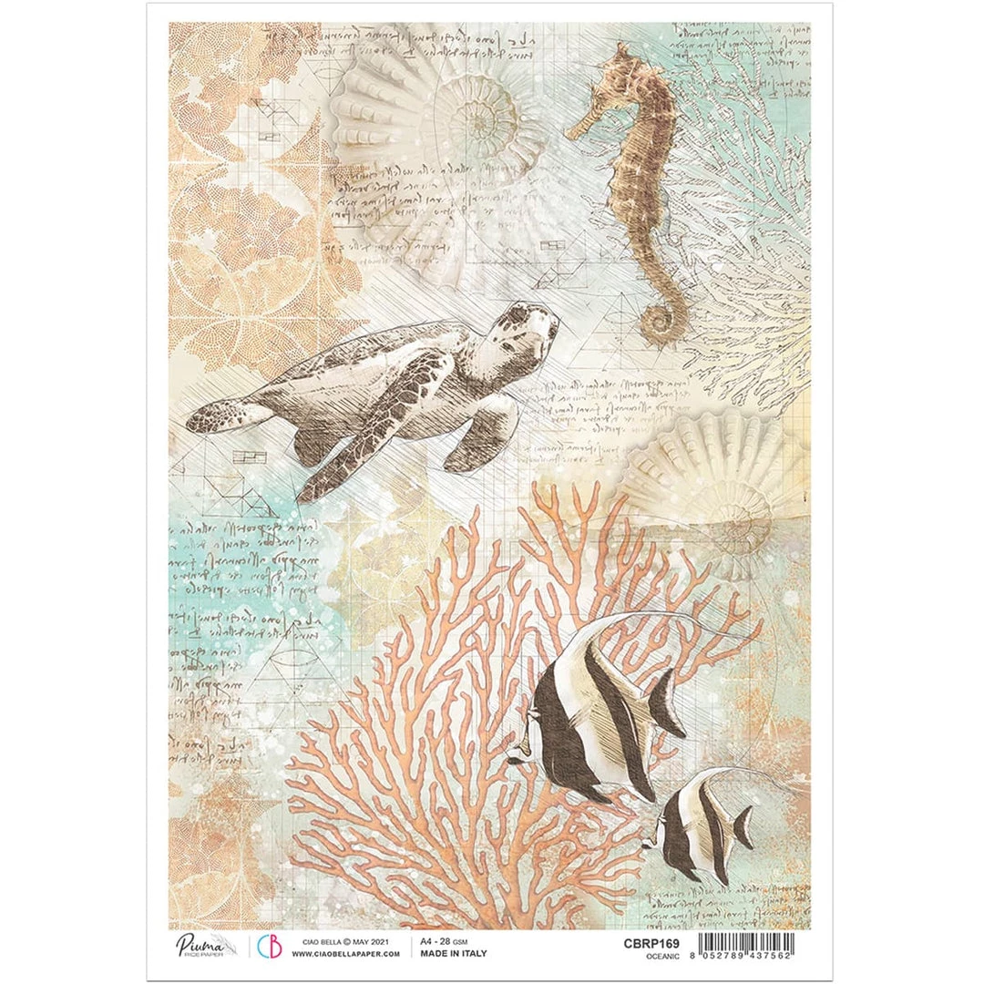 A4 Decoupage Rice Paper Oceanic - A4 Rice Paper Sign Of The Times Ciao Bella Collection 3 A4 Decoupage Rice Paper Oceanic - A4 Rice Paper Sign Of The Times Ciao Bella Collection