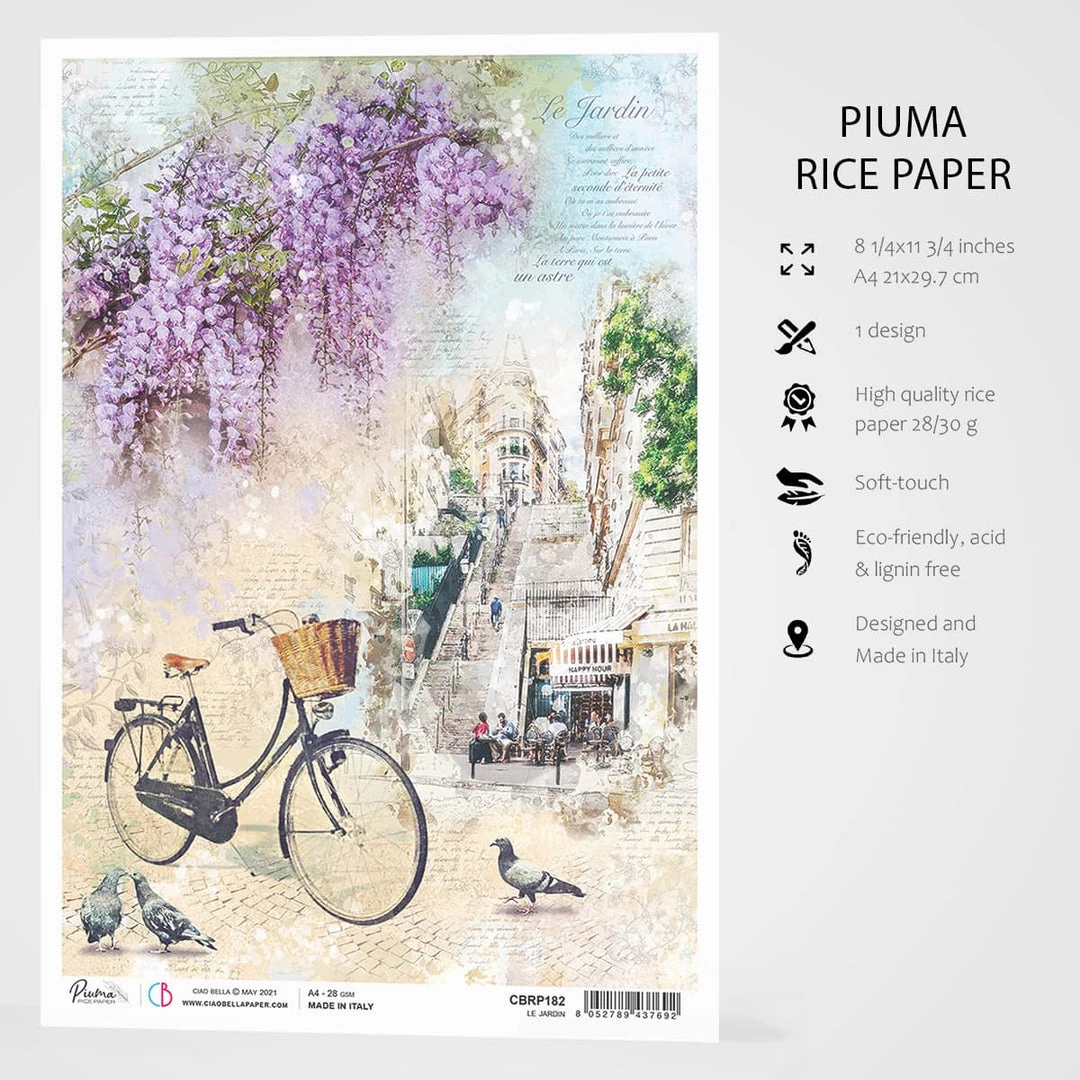 Le Jardin - A4 Rice Paper Notre Vie Ciao Bella Collection A4 Decoupage Rice Paper 4 Le Jardin - A4 Rice Paper Notre Vie Ciao Bella Collection A4 Decoupage Rice Paper