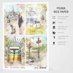 Notre Vie Cards - A4 Rice Paper Notre Vie Ciao Bella Collection A4 Decoupage Rice Paper