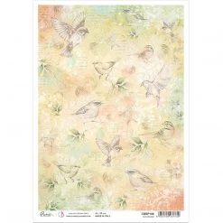 Les Oiseaux - A4 Rice Paper Notre Vie Ciao Bella Collection A4 Decoupage Rice Paper