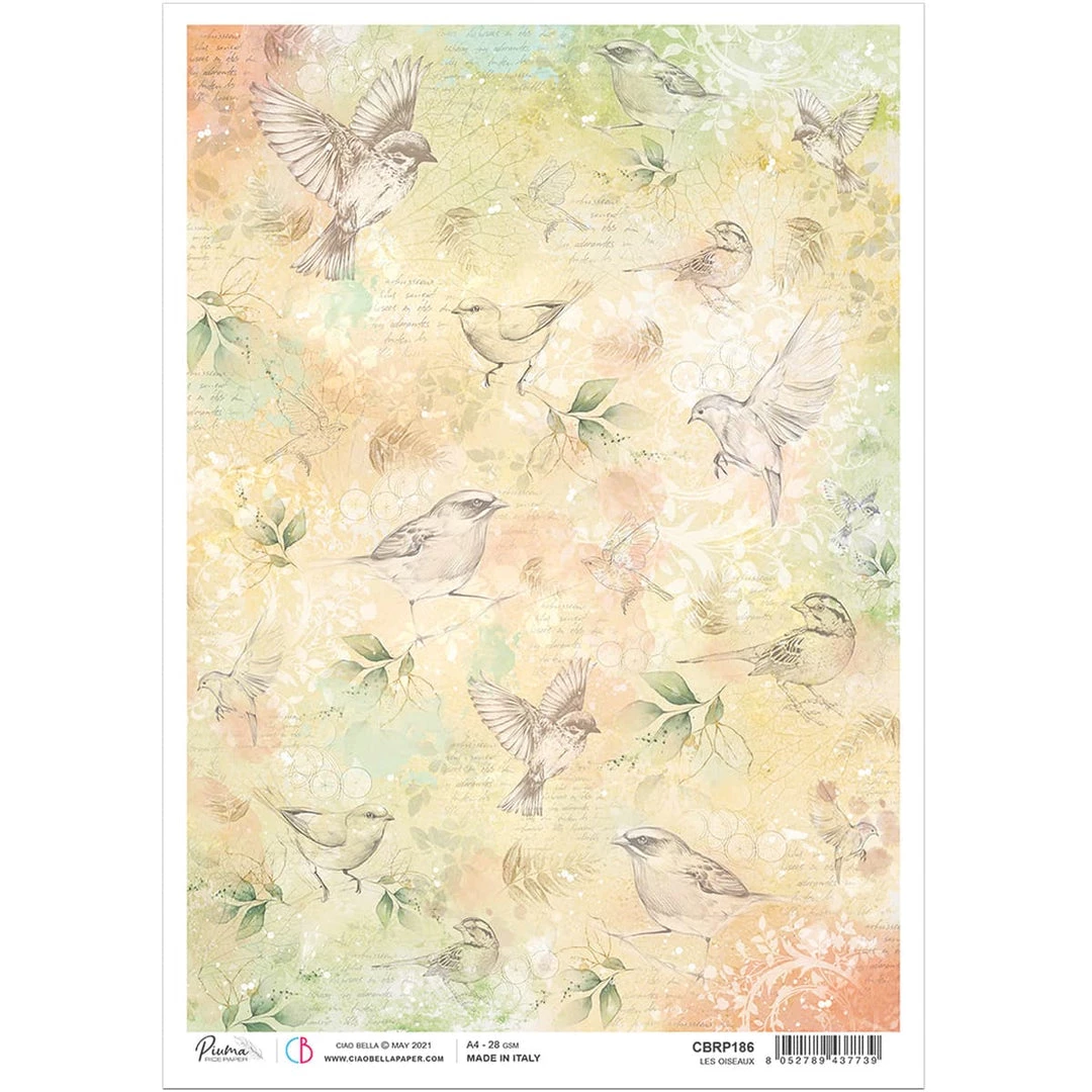 Les Oiseaux - A4 Rice Paper Notre Vie Ciao Bella Collection A4 Decoupage Rice Paper 3 Les Oiseaux - A4 Rice Paper Notre Vie Ciao Bella Collection A4 Decoupage Rice Paper