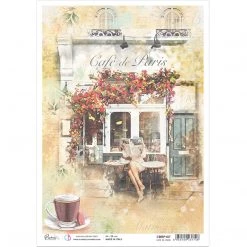 Café De Paris - A4 Rice Paper Notre Vie Ciao Bella Collection